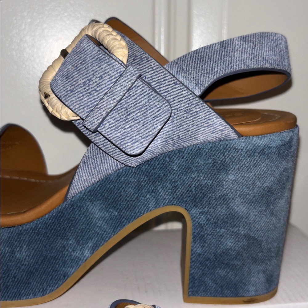 See By Chloe Blue Denim Platform Sandals - Picture 9 of 15